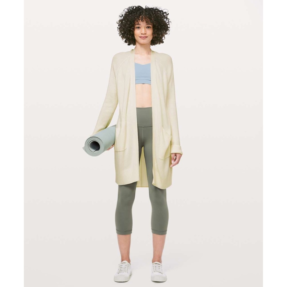 lululemon athletica Cream Open-Front Longline Cardigan